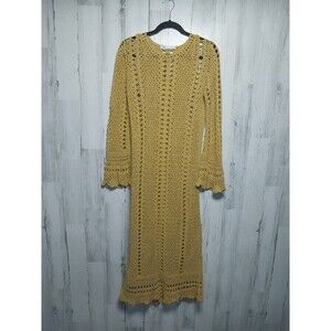 Zara Yellow Crochet Maxi Dress